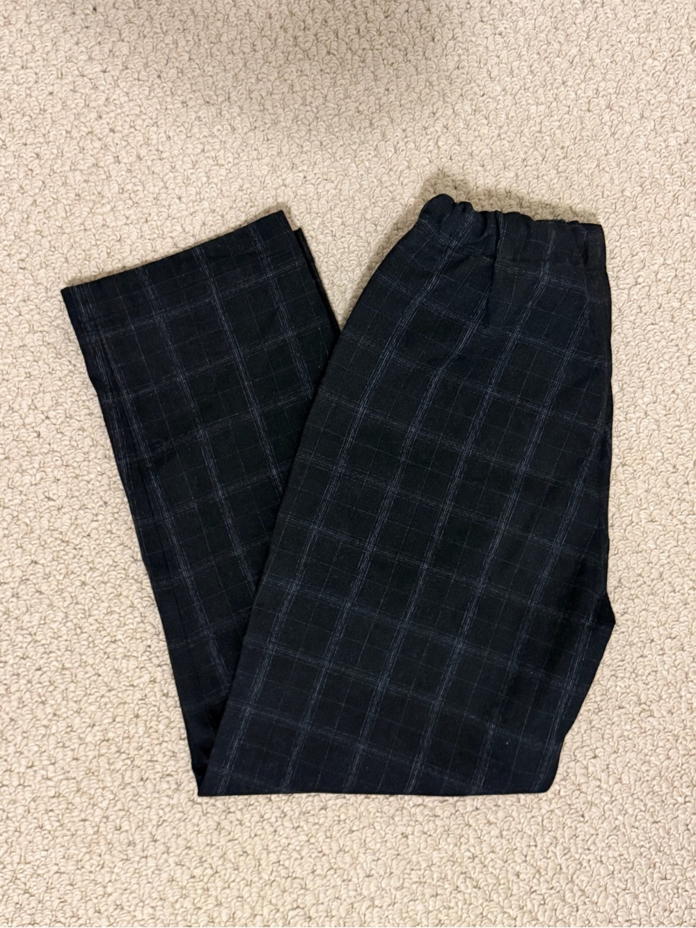 Aritzia Babaton Black Plaid Trousers